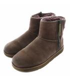 アグ UGG クラシック ミニ ジップ ウォータープルーフ Classic Mini Zip Waterproof ムートンブーツ スエード ボア 防水 ショート サイドジップ ロゴ US10 28cm 紫 パープル 1018453 /XZ ■GY17