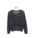 ラルフローレン RALPH LAUREN sports ニット セーター Vネック 長袖 ケーブル編み ロゴ刺繍 コットン L 紺 ネイビー /AH8 ■GY17