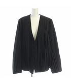 ルイヴィトン LOUIS VUITTON 23AW ノーカラー ジャケット プリーツ ウール 36 S 黒 ブラック RW232WB CEA /MW ■GY17