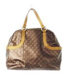 ゲラルディーニ GHERARDINI ハンドバッグ ソフティ レザー 革 総柄 茶 ブラウン ブロンズカラー /CK6 ■GY18