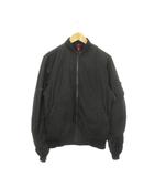 アルファ ALPHA フライトジャケット ブルゾンジャケット MA-1 ジップアップ ロゴ ミリタリー L 黒 ブラック /MN15 ■GY18