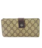 グッチ GUCCI 長財布 ロングウォレット 小銭入れあり PVC レザー 革 GG柄 総柄 ロゴ 茶 ブラウン 115046・2149 /CK31 ■GY11