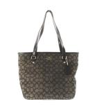 コーチ COACH トートバッグ ハンドバッグ キャンバス レザー 革 シグネチャー ロゴ 黒 ブラック F58282 /CK12 ■GY18