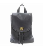 コーチ COACH オールドコーチ ヴィンテージ USA アメリカ製 9960 リュックサック デイパック ターンロック レザー 黒 ブラック /AE ■GY18