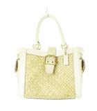 コーチ COACH ハンドバッグ カゴバッグ レザー 革 スエード 天然素材 白 アイボリー エクリュ 4419 /CK10 ■GY18