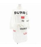 バーバリー ロンドン BURBERRY LONDON ホースフェリープリント シャツワンピース 長袖 ミニ ボタンダウン ベルト付 ロゴ 36 白 ホワイト /GV