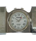 ジッポー ZIPPO PRECISION POCKET CLOCK ジャンク品 ライター型 置時計 ウォッチ No.0042 HX クォーツ ローマン 白文字盤 ロゴ シルバー色 ■GY18 /MQ