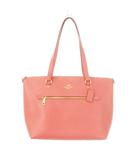 コーチ COACH トートバッグ レザー ジップ開閉 ロゴ ゴールド金具 ピンク コーラル 79608 /AH17 ■GY18