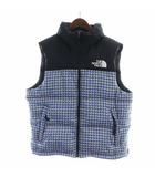 ザノースフェイス THE NORTH FACE シュプリーム SUPREME Studded Nuptse Vest ヌプシ ダウンベスト ジップアップ ロゴ 総柄 M 青 ブルー 黒 ブラック NF0A51QX ■GY18 /MQ