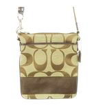 コーチ COACH ショルダーバッグ ミニ キャンバス レザー 革 シグネチャー 茶 ブラウン /AH3 ■GY18