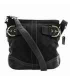 コーチ COACH ショルダーバッグ キャンバス レザー シグネチャー 総柄 黒 ブラック 3574 /XZ ■GY18