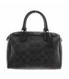 コーチ COACH ハンドバッグ ショルダー 2WAY PVC レザー シグネチャー 総柄 ロゴ シルバー金具 紺 ネイビー F57672 /XZ ■GY11