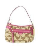 コーチ COACH ハンドバッグ 2way ショルダーバッグ キャンバス レザー シグネチャー 総柄 ロゴチャーム ピンク F24063 /AO7 ■GY18