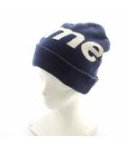 ビッグロゴ ビーニー big logo beanie ニット帽 カシミア混 ロゴ  F フリーサイズ 紺 ネイビー 白 ホワイト /MP ■GY18
