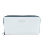 コーチ COACH 長財布 ロングウォレット 小銭入れあり ラウンド レザー 革 シボ革 ロゴ 青 サックス C4451 /CK24 ■GY18
