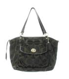 コーチ COACH トートバッグ ハンドバッグ ナイロン レザー 革 シグネチャー ターンロック 黒 ブラック F13139 /CK22 ■GY18