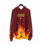 FIRE HOODIE ファイア フーディ パーカー ファイヤー プリント ロゴ 裏起毛 L 赤 レッド ■GY18 /MQ