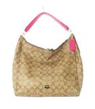 コーチ COACH ハンドバッグ 2way ショルダーバッグ PVC レザー 革 シグネチャー ロゴ ピンク /CK23 ■GY18