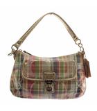 コーチ COACH ポピー マドラス グルービー ハンドバッグ ショルダー 2WAY キャンバス レザー チェック柄 シグネチャー 総柄 マルチカラー 19619 /XZ ■GY11