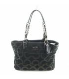 コーチ COACH トートバッグ ハンド キャンバス レザー オプアート ロゴ 黒 ブラック 14133 ■GY18 /MQ