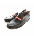バリー BALLY ローファー シューズ 靴 ロゴ スクエアトゥ レザー US8 26cm 茶 ブラウン ■GY18 /MQ