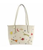 コーチ COACH × オブザーブド バイ アス OBSERVED BY US ハンドバッグ トート レザー イラスト ロゴ ゴールド金具 白 ホワイト CU387 /XZ ■GY18
