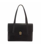 クリスチャンディオール Christian Dior ヴィンテージ トートバッグ ハンド 肩掛け レザー ロゴ ゴールド金具 黒 ブラック /XZ ■GY18