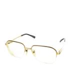 バーバリーズ Burberrys ヴィンテージ 眼鏡 メガネ メタルフレーム ハーフリム スクエア 度あり ロゴ 54 18 142 ゴールドカラー /MN2 ■GY11