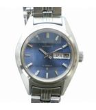 セイコー SEIKO AUTOMATIC 2706-0170 腕時計 ヴィンテージ アンティーク ウォッチ 自動巻き 21石 デイデイト カレンダー付き 9面 カットガラス シルバー色 青文字盤 ■GY11 /MQ