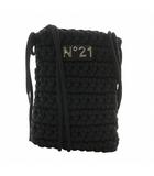 ヌメロヴェントゥーノ N°21 ショルダーバッグ ミニ 編み込み ロゴ シルバー金具 黒 ブラック /XZ ■GY11