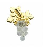 スワロフスキー SWAROVSKI ピンブローチ アクセサリー ブドウモチーフ ロゴ刻印 ゴールド色 クリア ■GY18 /MQ