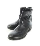 ビルケンシュトック BIRKENSTOCK collins ショートブーツ ジョッパー レザー 革 ロゴボタン ベルト 39 25.0cm 黒 ブラック /CK20 ■GY18