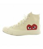 コンバース CONVERSE × プレイコムデギャルソン PLAY COMMEdesGARCONS CHUCK 70 CDG HI スニーカー キャンバス ハイカット US8 26.5cm アイボリー 赤 レッド 150205C /XZ ■GY18