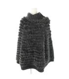 ブルーガール BLUGIRL BLUMARINE ケープ ポンチョ ラビットファー ウール混 36 S グレー /CK11 ■GY18
