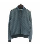 ラコステ LACOSTE 23AW モノグラム ジャカード トラックジャケット ジャージ ハイネック ジップアップ 総柄 ロゴ ワッペン 3 S 青 ブルー SH1368 /XZ ■GY40