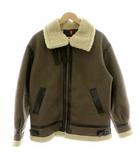アルファ ALPHA B-3 JACKET FAKE MOUTON ムートンジャケット フライトジャケット アウター ボア 軽量 フェイクムートン XL 茶 ブラウン 白 ホワイト TA1548-168 /MP ■GY18