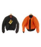 アヴィレックス AVIREX MA-1 COMMERCIAL LOGO フライトジャケット リバーシブル ダブルジップ M 黒 ブラック オレンジ 6162164 /MP ■GY18