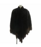 ミラショーン mila schon ポンチョ ケープ マント ファー 毛皮 ミンク フリンジ 肩パット 茶色 ブラウン /XZ ■GY18