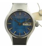 セイコー SEIKO ジョイフル 腕時計 ヴィンテージ アンティーク ウォッチ 自動巻き 21石 9面 カットガラス デイデイト カレンダー付き 青文字盤 シルバー色 2706-0310 ■GY18 /MQ
