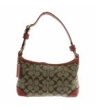 コーチ COACH ブリーカー ハンドバッグ ワンショルダー キャンバス レザー シグネチャー 総柄 茶色 ブラウン 赤 レッド 11430 /XZ ■GY18