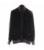バーバリーブラックレーベル BURBERRY BLACK LABEL トラックジャケット ブルゾン ジップアップ ロゴ 刺繍 3 L 紺 ネイビー ピンク /XZ ■GY18