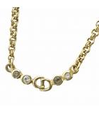 クリスチャンディオール Christian Dior ネックレス アクセサリー CD ロゴ ラインストーン ゴールド色 ■GY18 /MQ ■OH