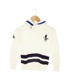 ポロ ラルフローレン POLO RALPH LAUREN ニット セーター 襟付き 長袖 ライン インターシャ ロゴ 刺繍 ワッペン 男の子 ボーイズ 6 120cm 白 ホワイト /MN4 ■GY17