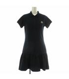 モンクレール MONCLER 25SS ワンピース ポロシャツ 子供服 女の子用 半袖 ひざ丈 ロゴ ワッペン 14A 160cm 紺 ネイビー K19548I00014 89AL2 /XZ ■GY18