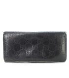 グッチ GUCCI 長財布 ロングウォレット 小銭入れあり レザー 革 グッチシマ 型押し 黒 ブラック 146229 2149 /CK32 ■GY18
