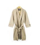 バーバリーズ Burberrys ヴィンテージ ガウン コート ルームウェア コットン ロゴ刺繍 チェック 総柄 L 茶 ブラウン /CK3 ■GY11