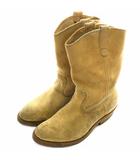 レッドウィング REDWING ペコスブーツ プリント縦羽根タグ ウエスタンブーツ スエード 7 1/2 D  25.0 ベージュ ライトブラウン 11407 /MP ■GY11