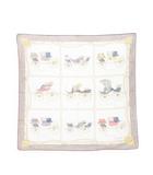 セリーヌ CELINE ヴォンテージ ハンカチ ポケットチーフ 馬車 総柄 ロゴ グレー 白 ホワイト /AH21 ■GY11