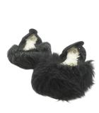 アグ UGG JEANIE FLUFF FLAT バレエシューズ フラットシューズ シープスキン キッドスエード フェイクファー  25cm 黒 ブラック 1097554 /MN7 ■GY17