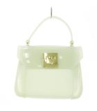 フルラ FURLA キャンディバッグ ハンドバッグ 2way ショルダーバッグ PVC ラバー ロゴ 緑 グリーン /MN6 ■GY18